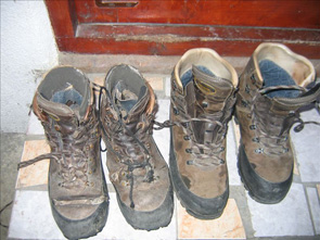 Les chaussures avant et après